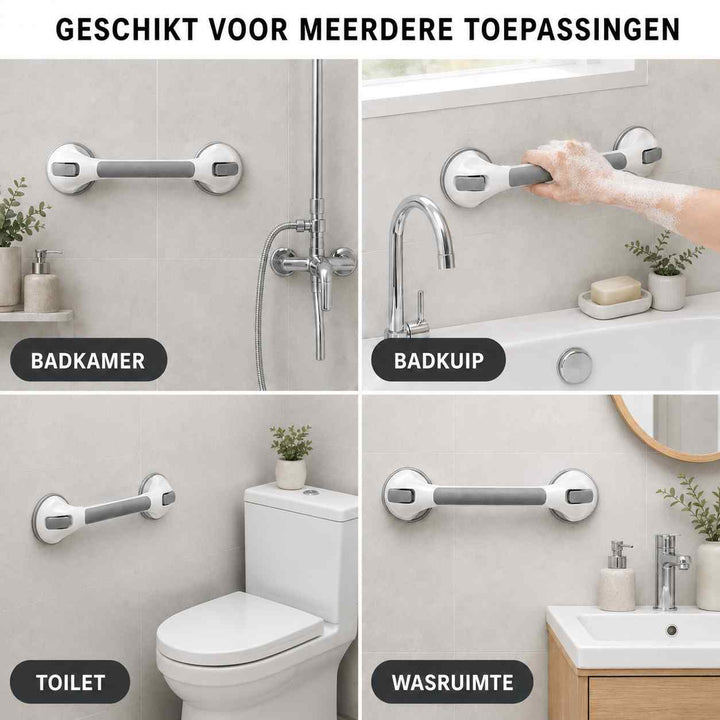Zuignaphandgreep voor de douche, veiligheidsgreep voor de badkamer zonder boren, 15,7 inch