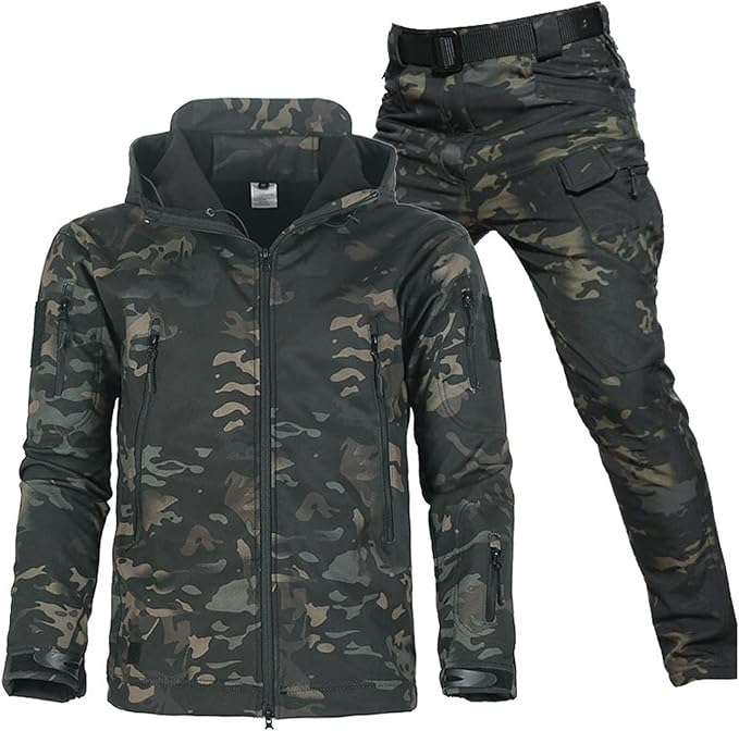 Waterdichte winddichte outdoorset van jas en broek met fleecevoering