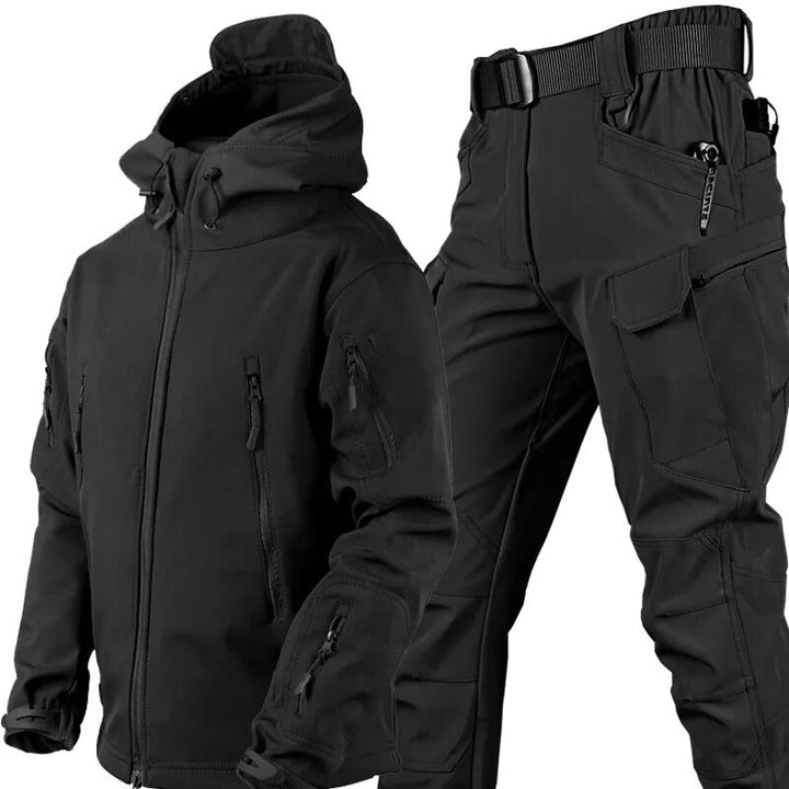 Waterdichte winddichte outdoorset van jas en broek met fleecevoering