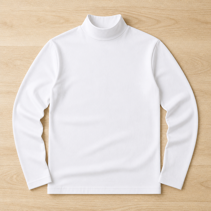 Slim fit herenshirt met lange mouwen en omslaanbare hoge kraag