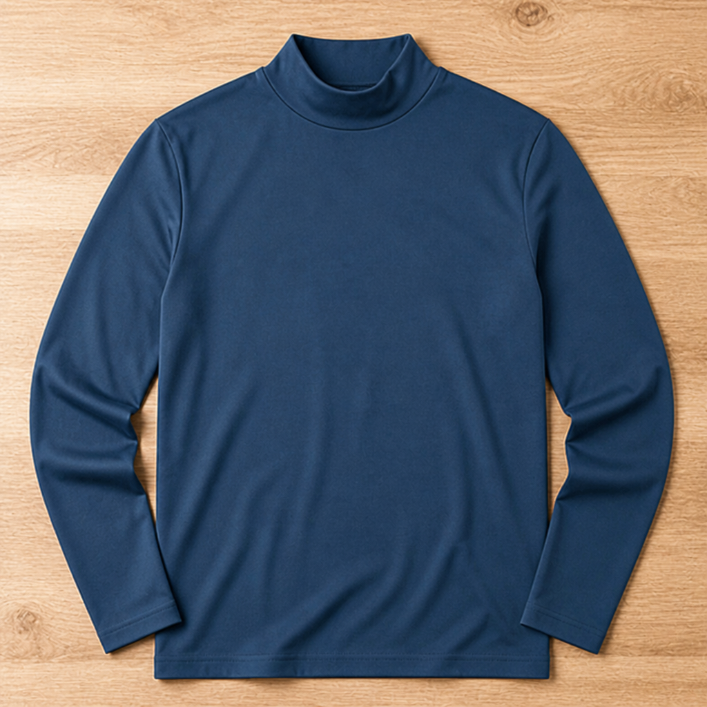 Slim fit herenshirt met lange mouwen en omslaanbare hoge kraag